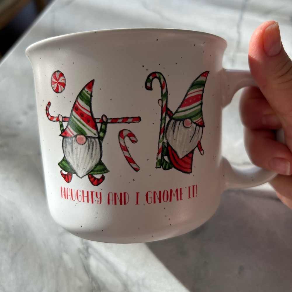 Festive Gnome Mug with Candy Cane Design NWOT